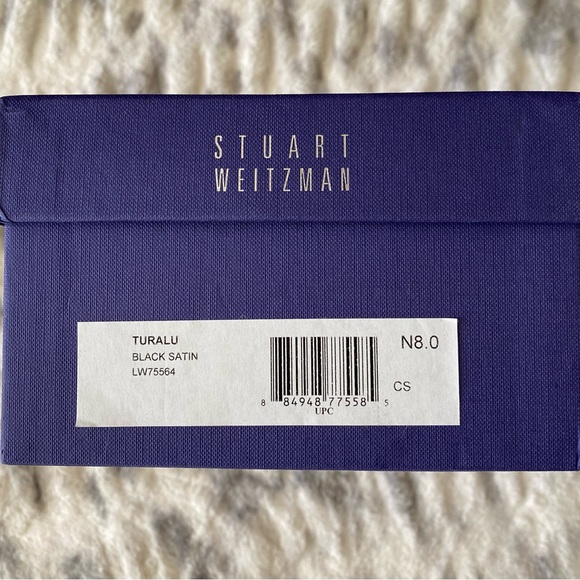 Stuart Weitzman Turku Black Satin Peep Toe Pump - Picture 10 of 10